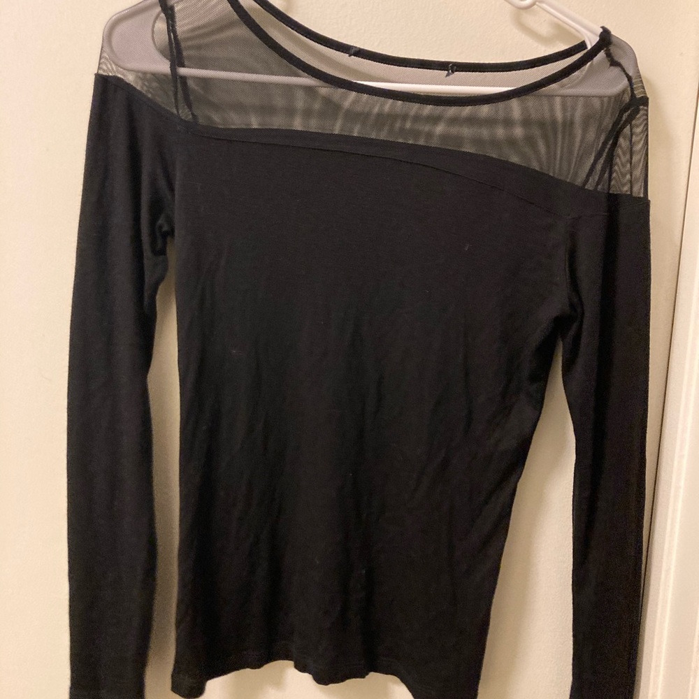 Sheer black shirt worn once excellent condition